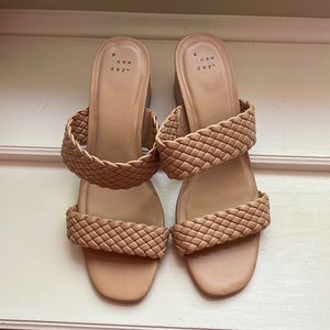 A New Day braided heel sandals. 9.5. Never worn!
